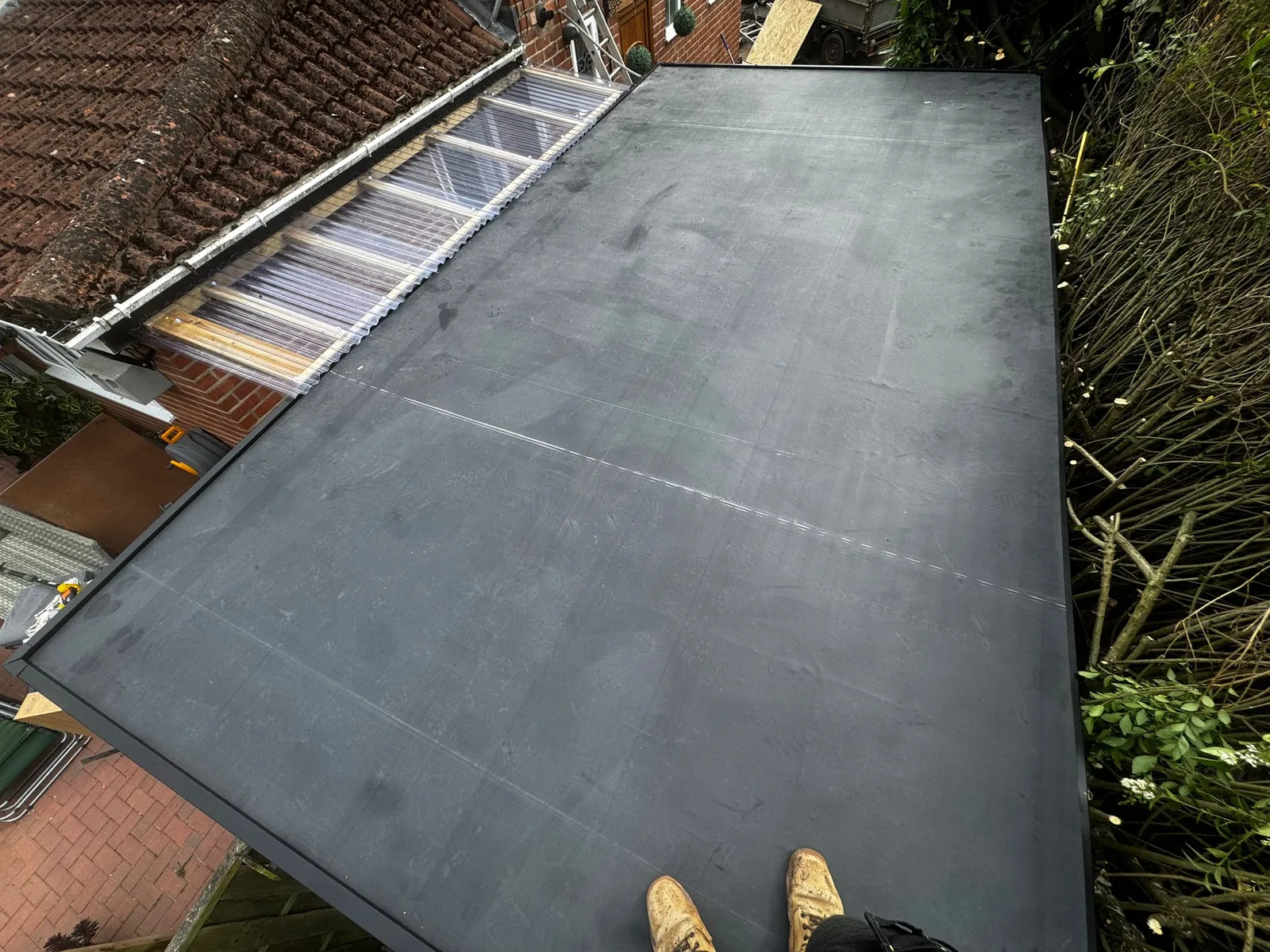 Flat roofing work in progress on our Kingston project