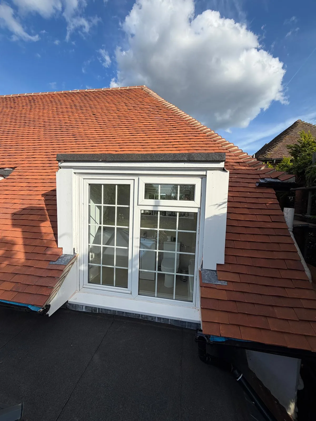 Lead flashing on the Richmond clay tile re-roof by Seal Pro Roofing
