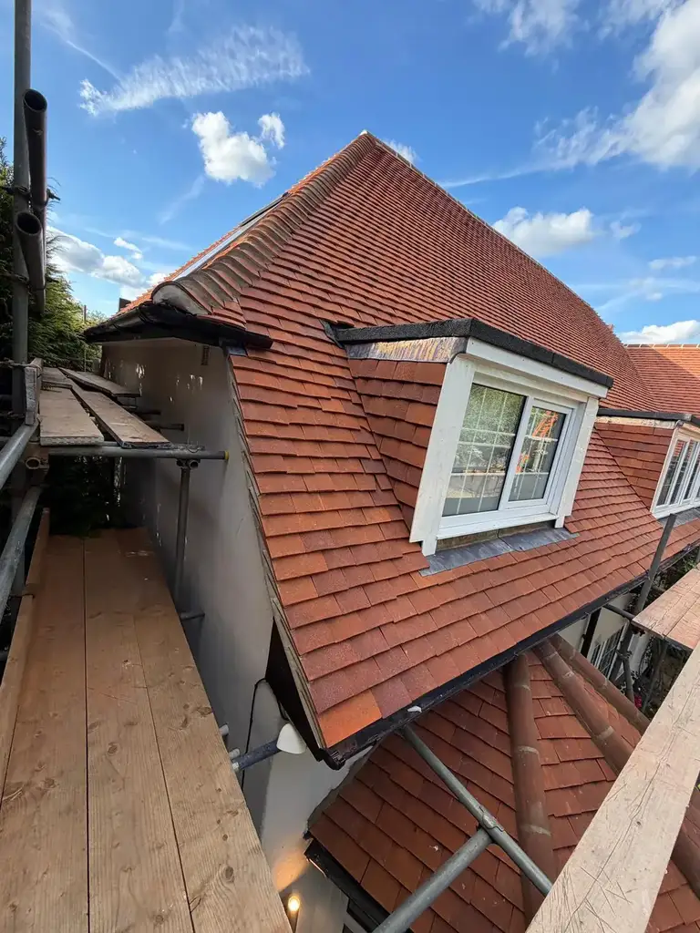 Clay tile roof and leadwork on the Richmond project